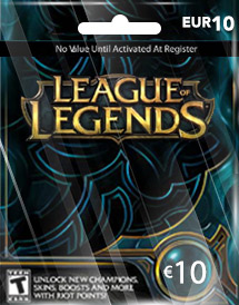 10 EUR League of Legends Riot Points Game Card